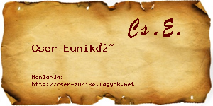 Cser Euniké névjegykártya